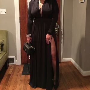 Evening Dress two front slits stretchy material